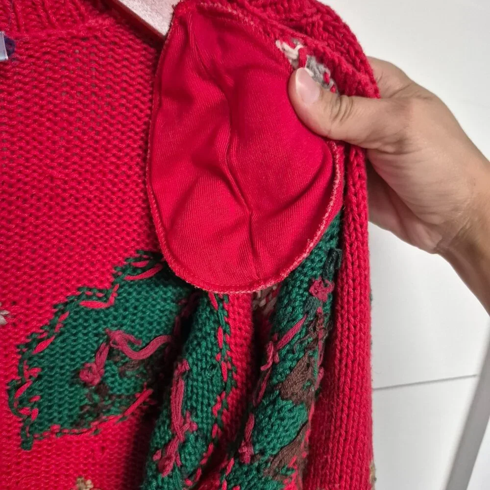 Vintage 1990s Hand Knitted Farm Theme Signature By Northern Isles Button Up 3D C - Picture 7 of 7